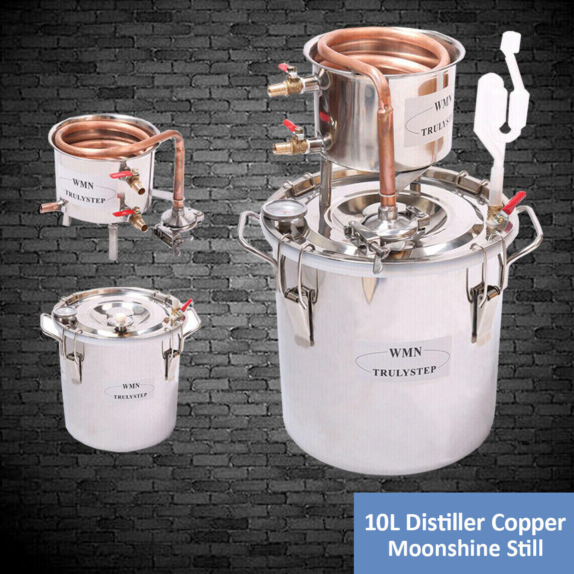 Alcohol Distiller Copper Moonshine Still Spirits Alcohol Wine Brewing Kit Gal Copper Wine Art