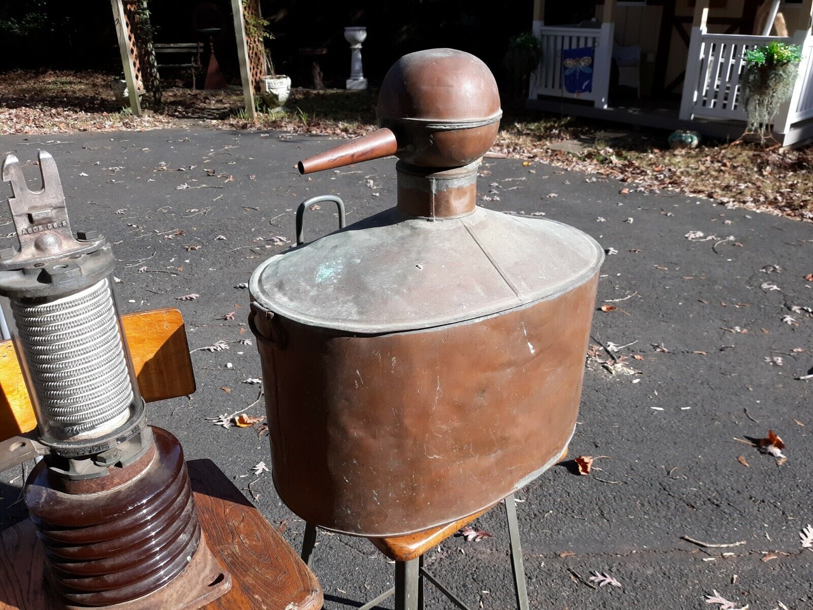 Large Antique Copper Still Whiskey Liquor Distillery Copper Wine Art