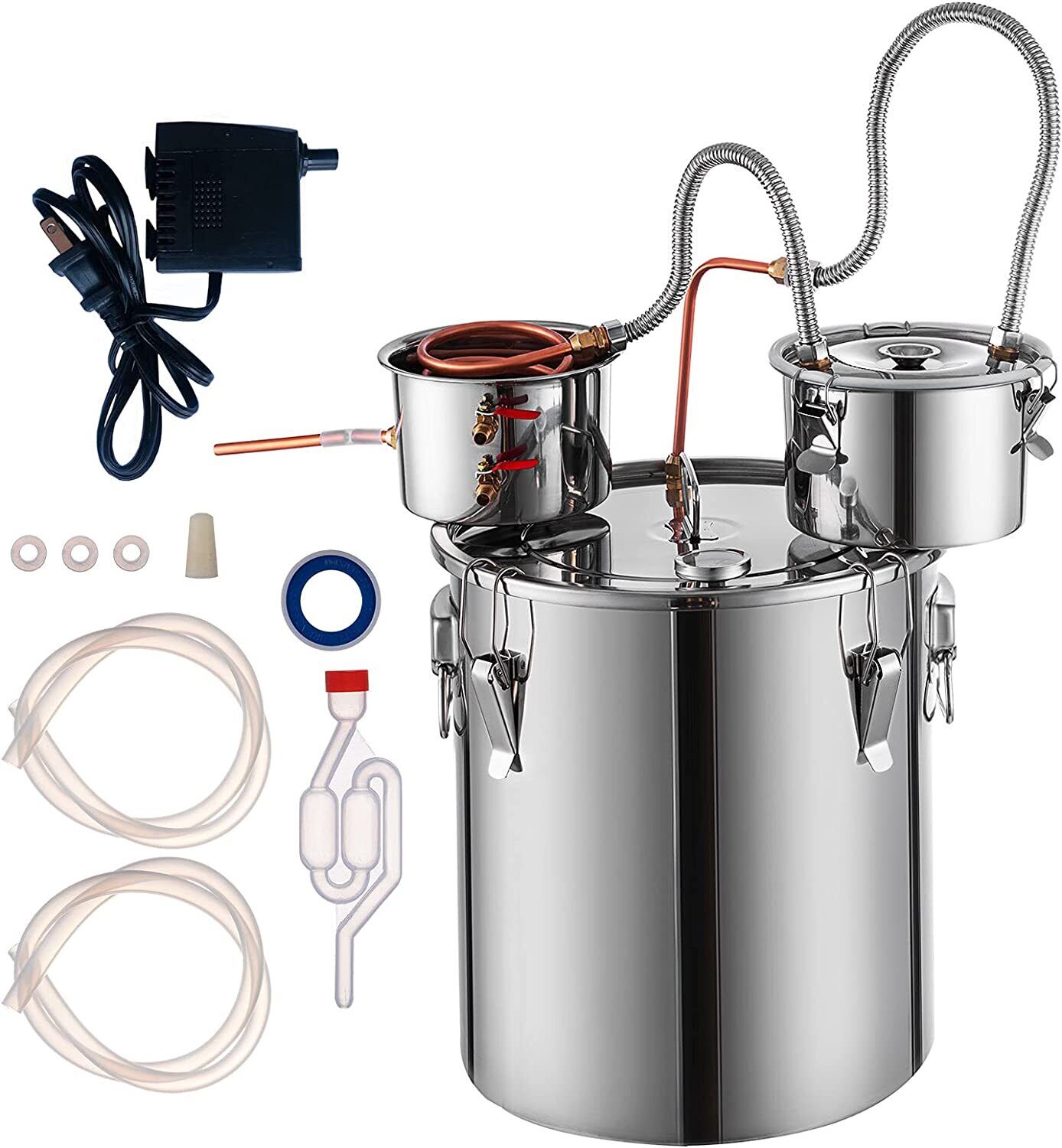 DIY 3 Pot 9.6 Gal Moonshine Still 38L Water Alcohol Distiller Home ...