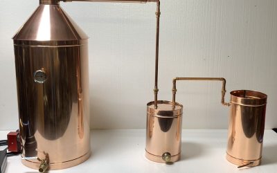 20 Gallon 4″ Cap Copper Moonshine Still w/Electric/5 Gallon Thumper and Worm