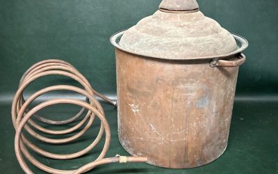 ANTIQUE  Pat. Appl’d for  COPPER STILL w/ COIL ~ BOILER  WHISKY PROHIBITION