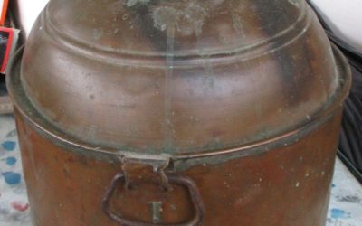 Vintage antique copper moonshine whiskey still distiller boiler For Display Only