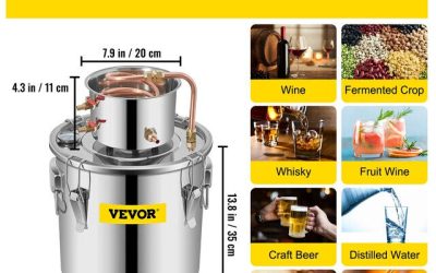 VEVOR 3/5/8 GAL Copper Alcohol Distiller | Home DIY Brewing and Distilling Kit