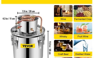 VEVOR 3/5/8 GAL Copper Alcohol Distiller | Home DIY Brewing and Distilling Kit