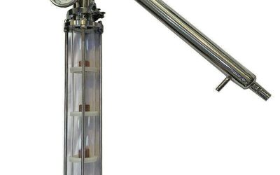 2″ Tri Clamp Alcohol Distiller Bubble Plate Reflux Column & Condenser, Fits Kegs