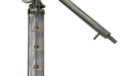 3 inch Alcohol Distiller Bubble Plate Reflux Column & Condenser, Fits Tri Clamps